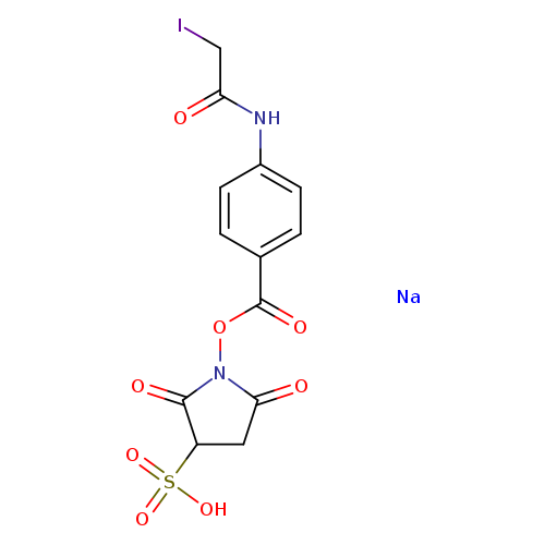 ICC(=O)Nc1ccc(cc1)C(=O)ON1C(=O)CC(C1=O)S(=O)(=O)O.[Na]
