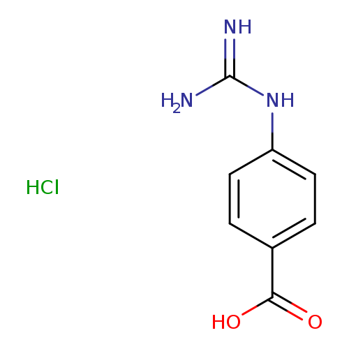 NC(=N)Nc1ccc(cc1)C(=O)O.Cl