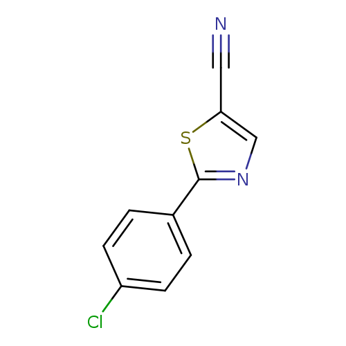 N#Cc1cnc(s1)c1ccc(cc1)Cl