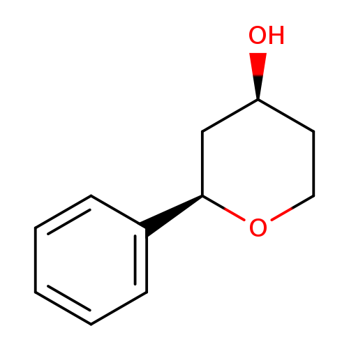 O[C@H]1CCO[C@H](C1)c1ccccc1