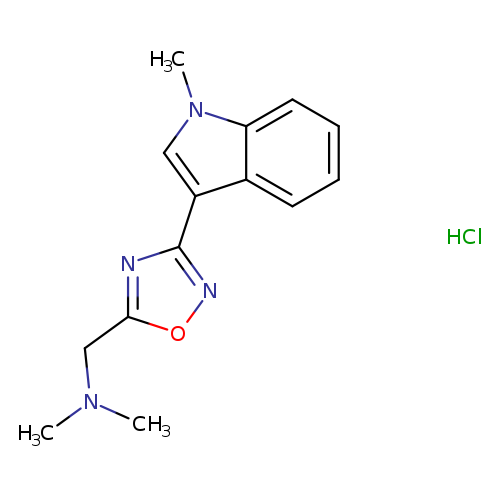 CN(Cc1onc(n1)c1cn(c2c1cccc2)C)C.Cl