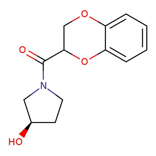 O[C@@H]1CCN(C1)C(=O)C1COc2c(O1)cccc2