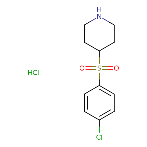 Clc1ccc(cc1)S(=O)(=O)C1CCNCC1.Cl