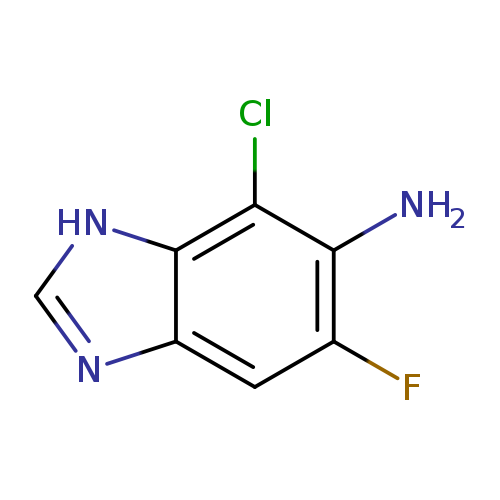 Fc1cc2nc[nH]c2c(c1N)Cl
