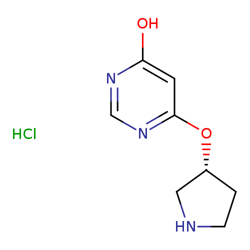 Oc1ncnc(c1)O[C@H]1CNCC1.Cl