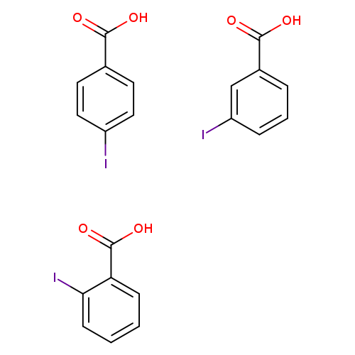 OC(=O)c1ccccc1I.Ic1cccc(c1)C(=O)O.Ic1ccc(cc1)C(=O)O