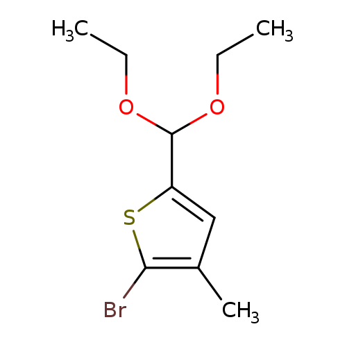 CCOC(c1cc(c(s1)Br)C)OCC