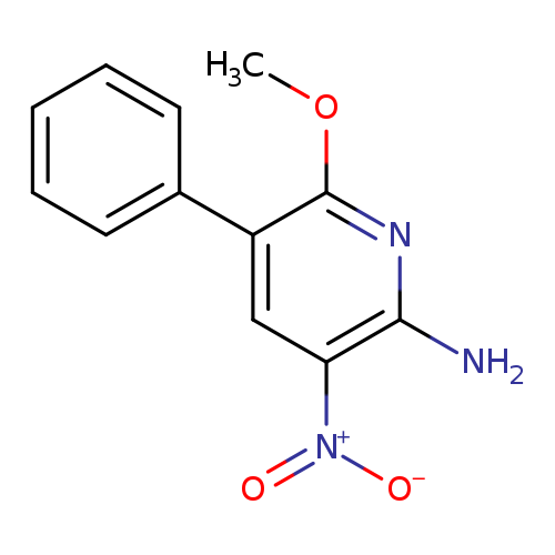 COc1nc(N)c(cc1c1ccccc1)[N+](=O)[O-]