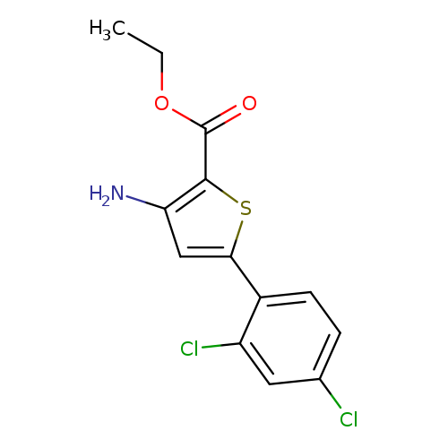 CCOC(=O)c1sc(cc1N)c1ccc(cc1Cl)Cl
