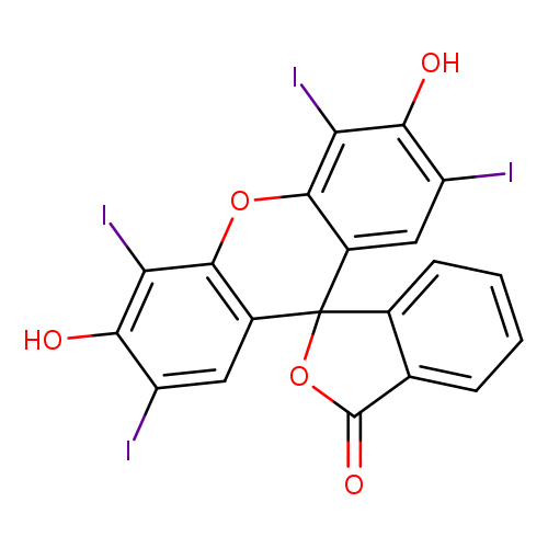 O=C1OC2(c3c1cccc3)c1cc(I)c(c(c1Oc1c2cc(I)c(c1I)O)I)O