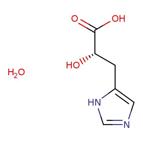 O[C@H](C(=O)O)Cc1cnc[nH]1.O