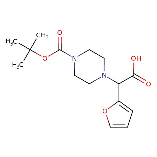 O=C(N1CCN(CC1)C(c1ccco1)C(=O)O)OC(C)(C)C
