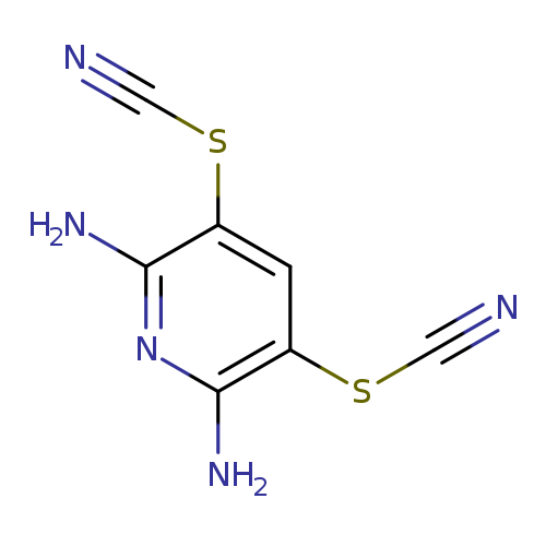 N#CSc1cc(SC#N)c(nc1N)N