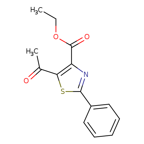 CCOC(=O)c1nc(sc1C(=O)C)c1ccccc1