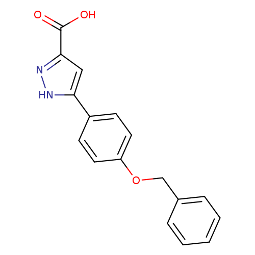 OC(=O)c1cc([nH]n1)c1ccc(cc1)OCc1ccccc1