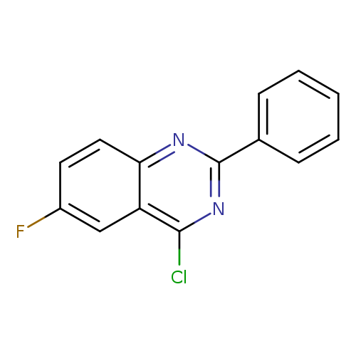 Fc1ccc2c(c1)c(Cl)nc(n2)c1ccccc1