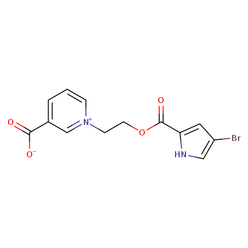 Brc1c[nH]c(c1)C(=O)OCC[n+]1cccc(c1)C(=O)[O-]