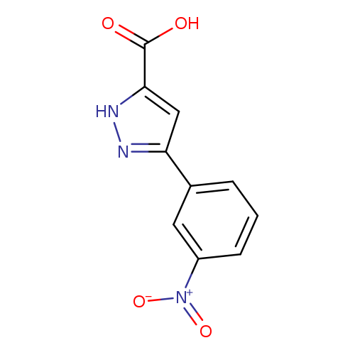 OC(=O)c1[nH]nc(c1)c1cccc(c1)[N+](=O)[O-]
