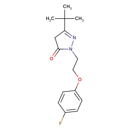 CC(C1=NN(C(=O)C1)CCOc1ccc(cc1)F)(C)C