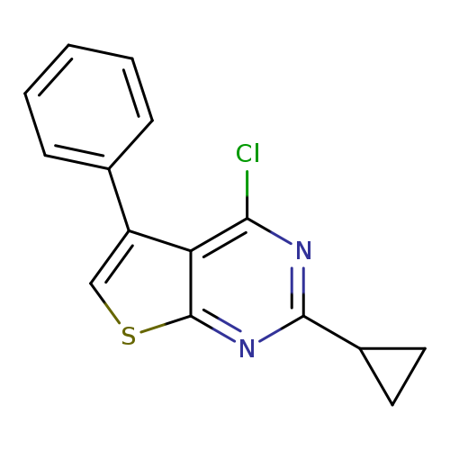 Clc1nc(nc2c1c(cs2)c1ccccc1)C1CC1
