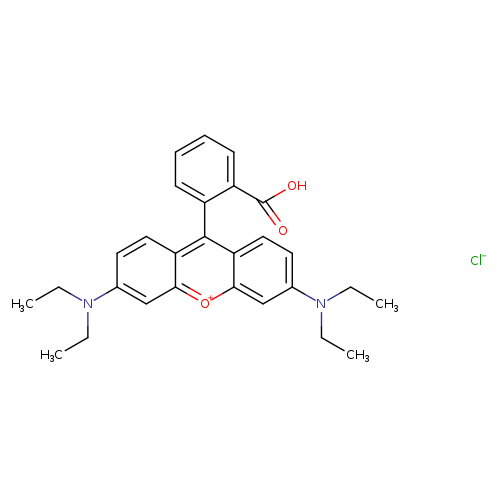 CCN(c1ccc2c(c1)[o+]c1c(c2c2ccccc2C(=O)O)ccc(c1)N(CC)CC)CC.[Cl-]