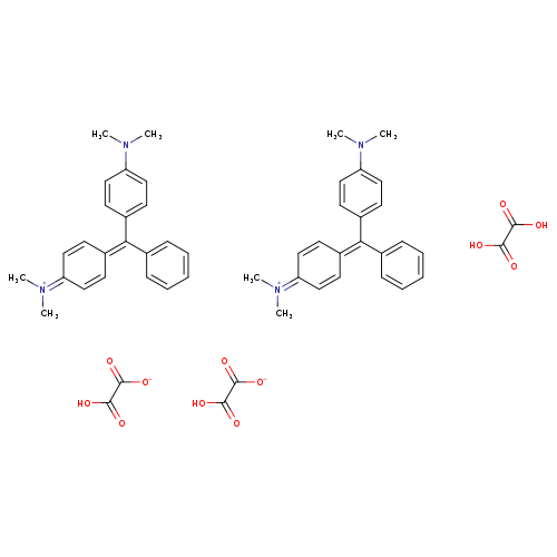 C[N+](=C1C=CC(=C(c2ccc(cc2)N(C)C)c2ccccc2)C=C1)C.C[N+](=C1C=CC(=C(c2ccc(cc2)N(C)C)c2ccccc2)C=C1)C.OC(=O)C(=O)O.[O-]C(=O)C(=O)O.[O-]C(=O)C(=O)O