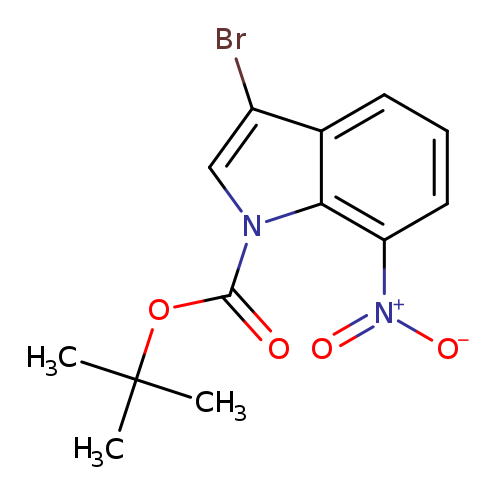 [O-][N+](=O)c1cccc2c1n(cc2Br)C(=O)OC(C)(C)C
