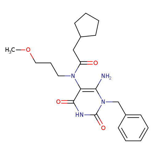 COCCCN(c1c(=O)[nH]c(=O)n(c1N)Cc1ccccc1)C(=O)CC1CCCC1