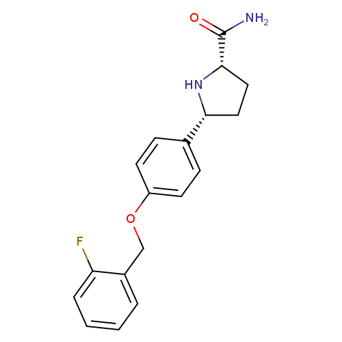 NC(=O)[C@@H]1CC[C@@H](N1)c1ccc(cc1)OCc1ccccc1F