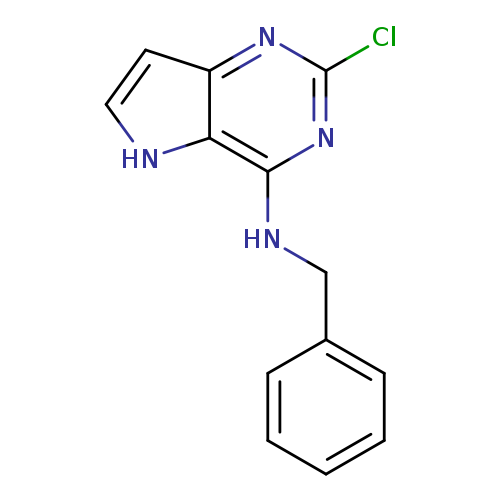 Clc1nc(NCc2ccccc2)c2c(n1)cc[nH]2
