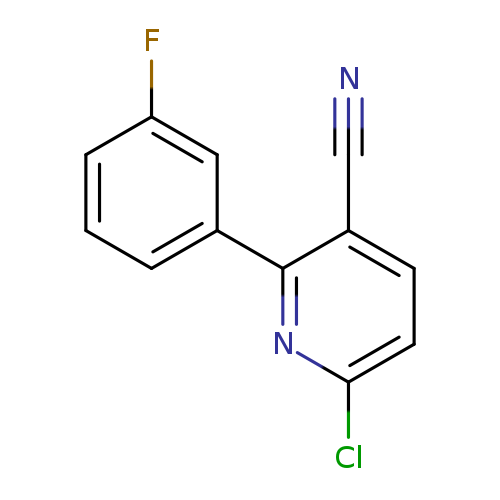 N#Cc1ccc(nc1c1cccc(c1)F)Cl