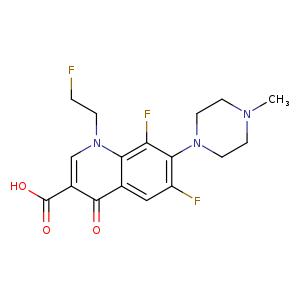 FCCn1cc(C(=O)O)c(=O)c2c1c(F)c(N1CCN(CC1)C)c(c2)F