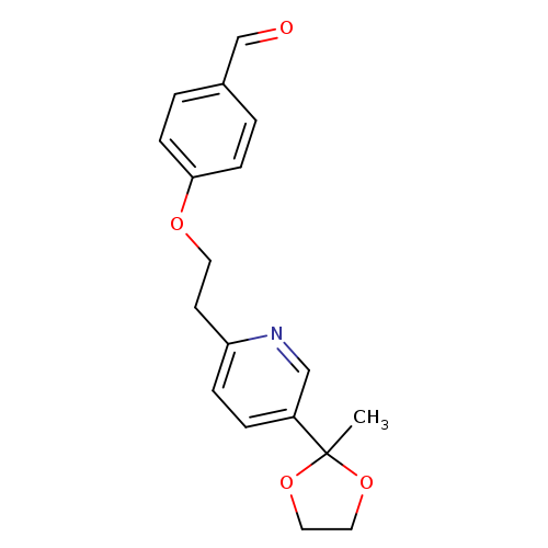 O=Cc1ccc(cc1)OCCc1ccc(cn1)C1(C)OCCO1