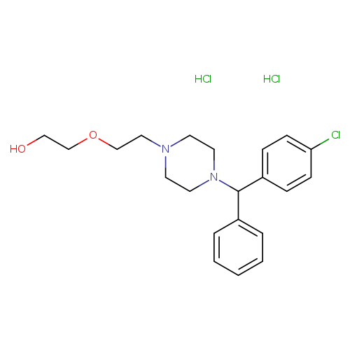 OCCOCCN1CCN(CC1)C(c1ccc(cc1)Cl)c1ccccc1.Cl.Cl