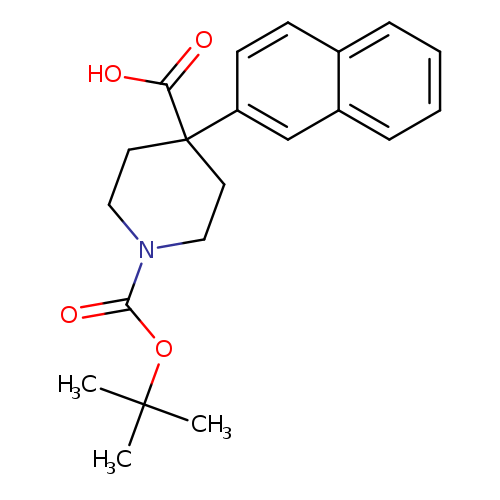 O=C(N1CCC(CC1)(C(=O)O)c1ccc2c(c1)cccc2)OC(C)(C)C