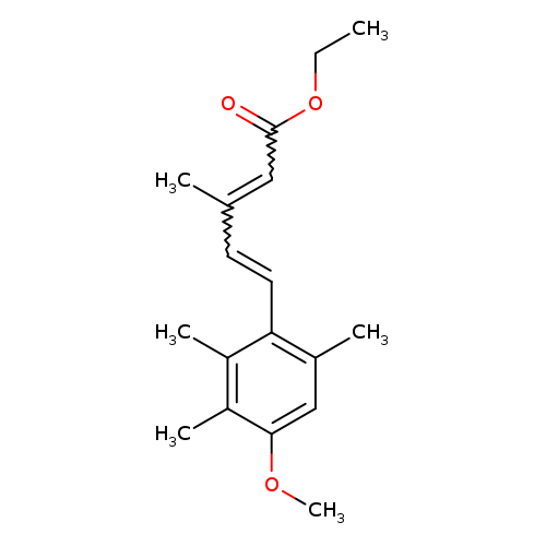 CCOC(=O)C=C(C=Cc1c(C)cc(c(c1C)C)OC)C