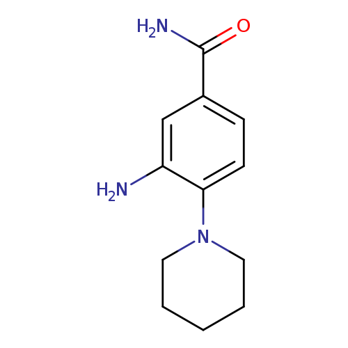Nc1cc(ccc1N1CCCCC1)C(=O)N