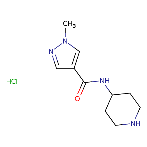 Cn1ncc(c1)C(=O)NC1CCNCC1.Cl