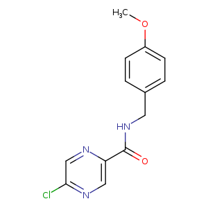 COc1ccc(cc1)CNC(=O)c1cnc(cn1)Cl