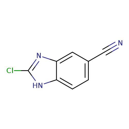 N#Cc1ccc2c(c1)nc([nH]2)Cl