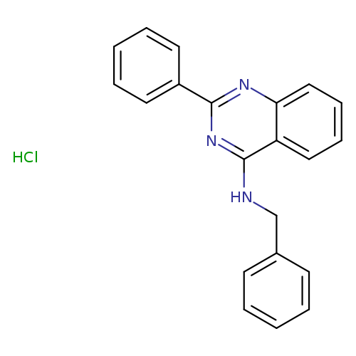 c1ccc(cc1)CNc1nc(nc2c1cccc2)c1ccccc1.Cl