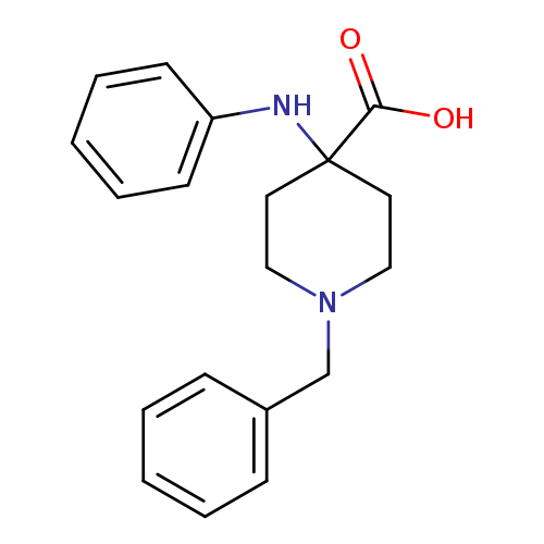 OC(=O)C1(CCN(CC1)Cc1ccccc1)Nc1ccccc1