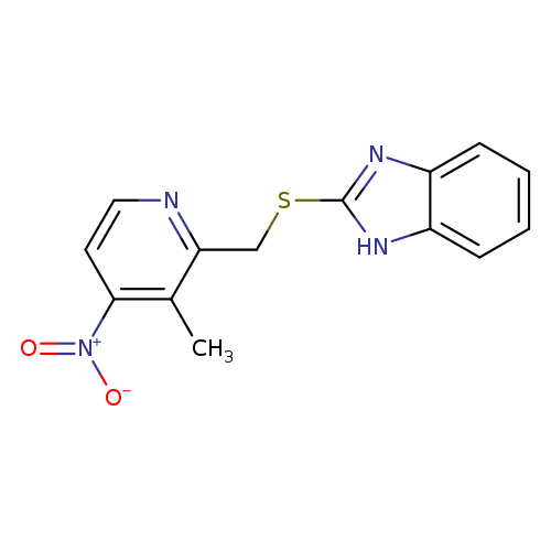 [O-][N+](=O)c1ccnc(c1C)CSc1nc2c([nH]1)cccc2