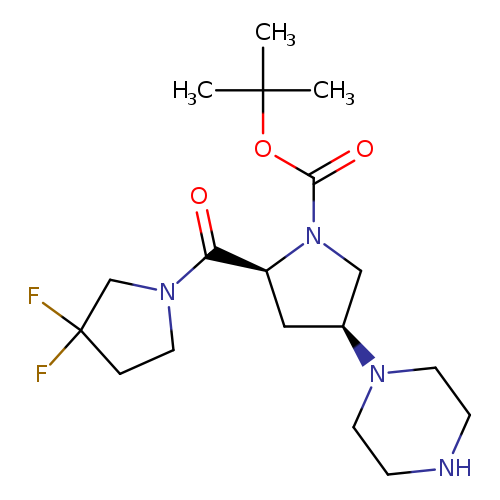 O=C(N1C[C@H](C[C@H]1C(=O)N1CCC(C1)(F)F)N1CCNCC1)OC(C)(C)C