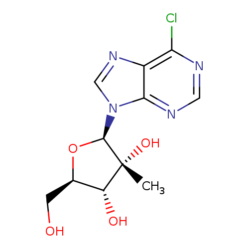 OC[C@H]1O[C@H]([C@]([C@@H]1O)(C)O)n1cnc2c1ncnc2Cl
