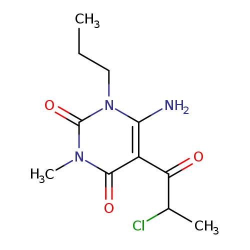 CCCn1c(N)c(C(=O)C(Cl)C)c(=O)n(c1=O)C