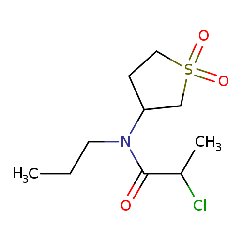 CCCN(C(=O)C(Cl)C)C1CCS(=O)(=O)C1