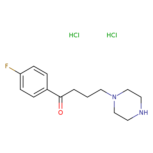 O=C(c1ccc(cc1)F)CCCN1CCNCC1.Cl.Cl