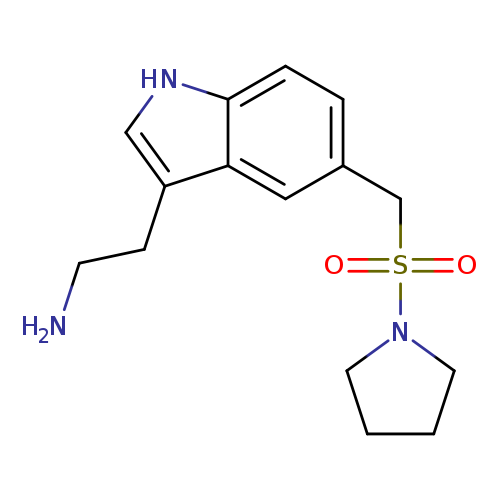 NCCc1c[nH]c2c1cc(cc2)CS(=O)(=O)N1CCCC1