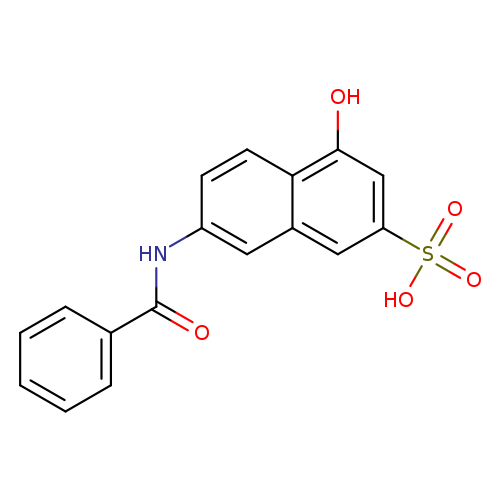 O=C(c1ccccc1)Nc1ccc2c(c1)cc(cc2O)S(=O)(=O)O